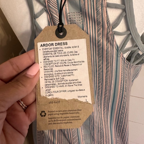 Prana women's Dress Ardor Agave Samba Built In Bra  green Sport Dress Size XL - Picture 9 of 10